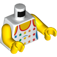 Lego Torso Tank Top with Rainbow Stars Print, Yellow Arms and Hands / White