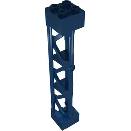 Support 2 x 2 x 10 Girder Triangular Vertical - Type 4 - 3 Posts, 3 Sections / Dark Blue