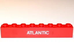 Brick 1 x 8 with White 'ATLANTIC' Pattern (Sticker) - Set 6542