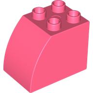 Lego Duplo Brick 2 x 3 x 2 with Curved Top / Coral