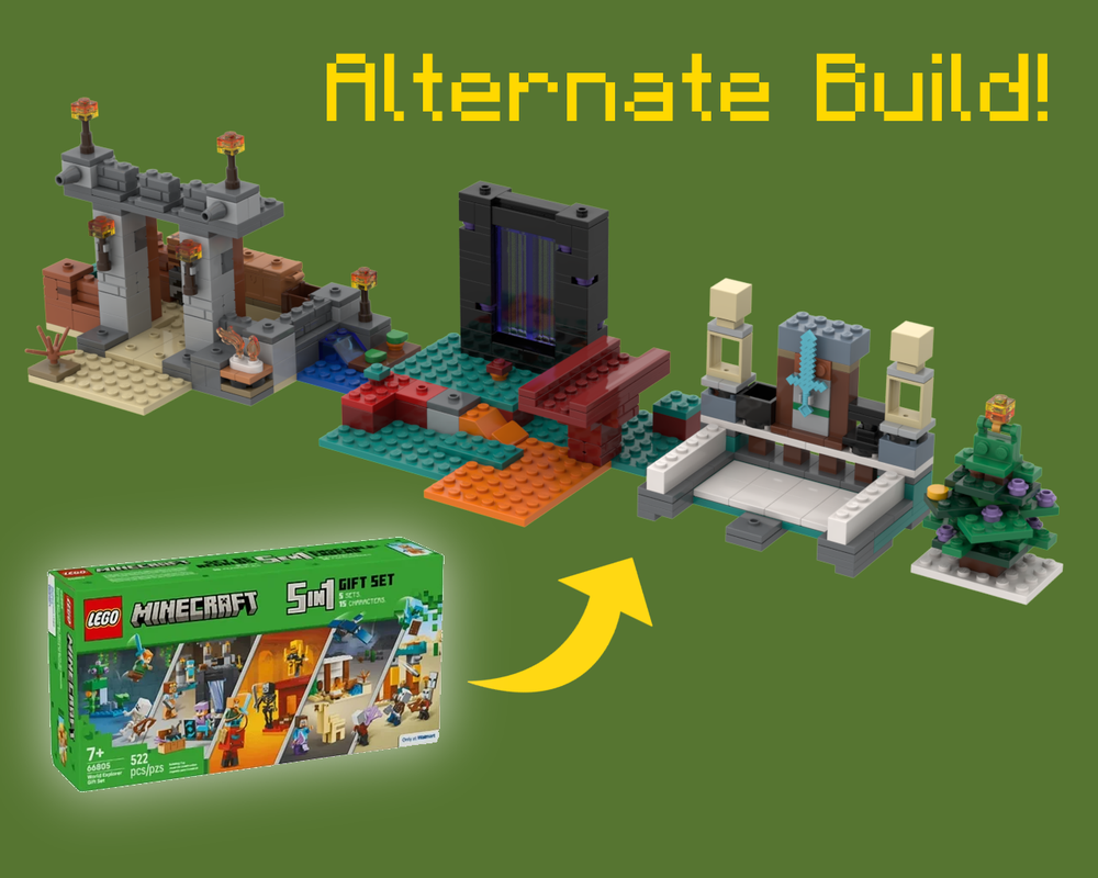 Lego 4-in-1 The Desert Outpost, Warped Forest Battle, Armory, and Holiday Tree