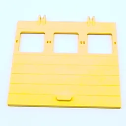 Garage Door 1 x 12 x 9 with Three Windows, Locking Dual 2 Finger Hinges / Yellow