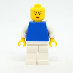 Woman, Blue Torso with White Arms, White Legs, Peach Lips