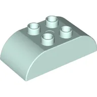 Duplo Brick 2 x 4 Curved Top / Light Aqua