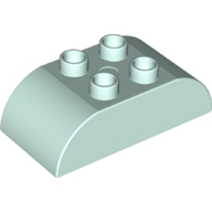 Lego Duplo Brick 2 x 4 Curved Top / Light Aqua