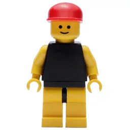 Man, Plain Black Swimsuit, Red Cap