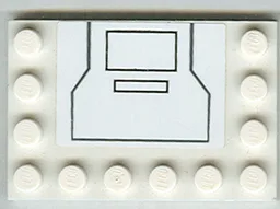 Tile, Modified 4 x 6 with Studs on Edges with Black Outline with Two Inner Rectangles Pattern (Sticker) - Set 7676