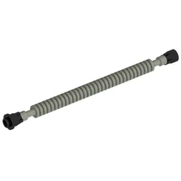Flexible Ribbed Hose 8mm Ends 12L with Tabbed Black Ends / Light Gray