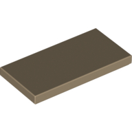 Lego Tile 2 x 4 with Groove / Dark Tan
