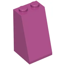 Brick Sloped 75° 2 x 2 x 3 [Solid Studs] / Magenta