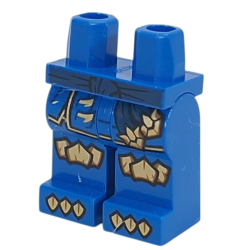 Lego Hips and Blue Legs with Robe Ends, Dark Blue Sash, Gold Kneepads, Toes print