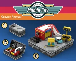 Mobile City Service Station Playset