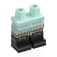 Hips with Light Aqua Legs and Black Boots Pattern with Silver Fishnet Stockings, Laces, Warm Tan Knees Print / Light Aqua