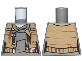 Lego Torso SW Female Shirt with Dark Tan Vest with Pockets Pattern (Jyn Erso)
