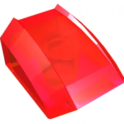 Brick Curved 2 x 2 with Lip, No Studs / Trans-Red