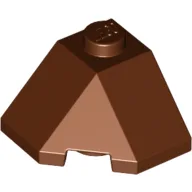 Brick Wedged, Sloped 45° 2 x 2 Corner / Reddish Brown