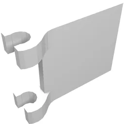 Flag 2 x 2 Square, Flat Clip Edge [Thick Clips] / White