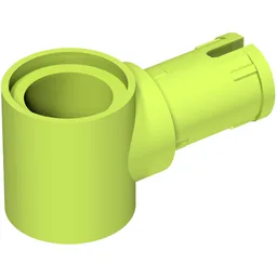 Technic Pin Connector Hub with 1 Pin with Friction Ridges Lengthwise [Centered Friction Ridge] / Lime