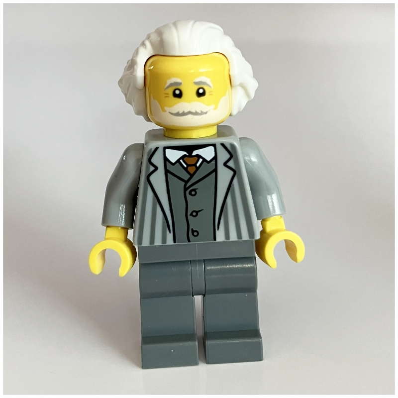Lego Passenger, Light Bluish Grey Torso, Dark Bluish Grey Legs, White Hair