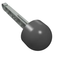 Projectile, Technic Competition Arrow, Beam Shaft with Solid Black Rubber End / Light Gray