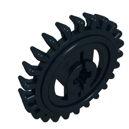 Technic Gear 24 Tooth Crown with Pointed Teeth / Black