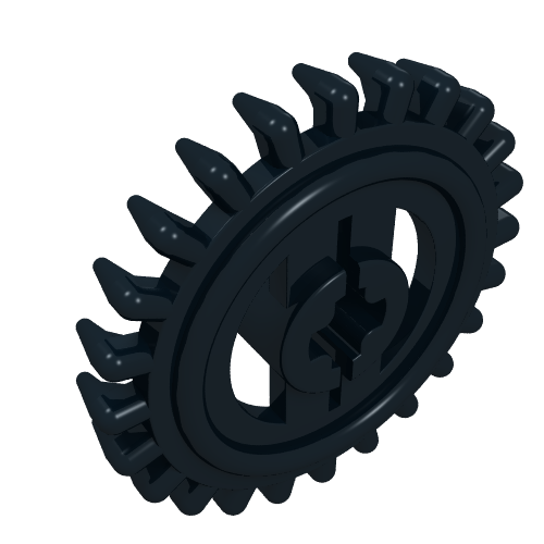 Lego Technic Gear 24 Tooth Crown with Pointed Teeth / Black