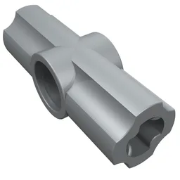 Technic Axle and Pin Connector Angled #2 - 180° / Pearl Light Gray