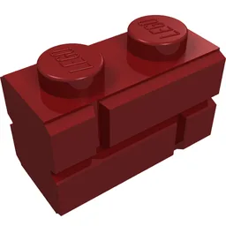 Brick Special 1 x 2 with Masonry Brick Profile / Dark Red