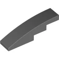 Brick Curved 4 x 1 No Studs [Stud Holder with Asymmetric Ridges] / Dark Bluish Gray