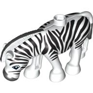 Lego Duplo Animal Zebra, Ridged Mane / White