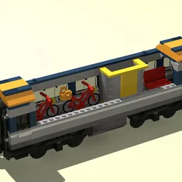 60197 Passenger Train Wagon with Toilet and Bikes