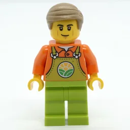 Farmer, Lime Overalls, Dark Tan Hair