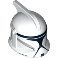 Helmet Clone Trooper Phase 1, with Side Holes, Gray Markings and Black Visor Print / White