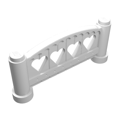 Lego Fabuland Fence 1 x 6 x 2 Rounded / White