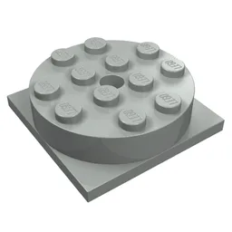 Turntable 4 x 4 Square Base with Top, Complete Assembly / Light Gray