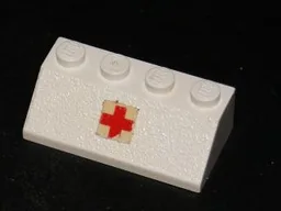 Slope 45 2 x 4 with Red Cross Pattern (Sticker) - Sets 386 / 770