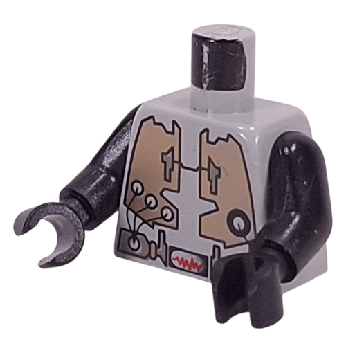Lego Torso Spacesuit with Belt Meter Print, Black Arms and Hands / Light Gray