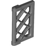 Lego Window 1 x 2 x 3 Pane Latticed with Thick Corner Tabs / Dark Bluish Gray
