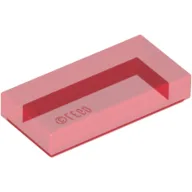Tile 1 x 2 with Groove / Trans-Red
