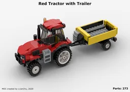 Red Tractor with Trailer
