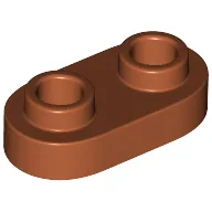 Plate Special 1 x 2 Rounded with 2 Open Studs / Dark Orange