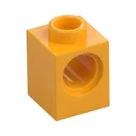 Technic Brick 1 x 1 with Pin Hole / Bright Light Orange