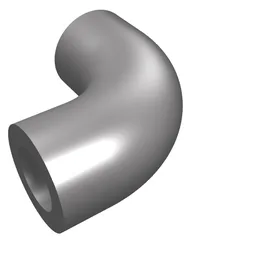 Brick Round 1 x 1 diameter Tube with 90 Degree Elbow (2 x 2 x 1) and Axle Holes (Crossholes) at each end / Flat Silver
