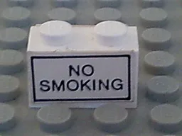 Brick 1 x 2 with 'NO SMOKING' Pattern on Both Sides (Stickers) - Set 6375-2