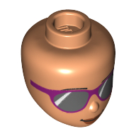 Lego Minidoll Head Purple Sunglasses (Blind Person) / Nougat