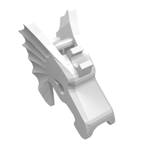 Lego Animal / Creature Accessory, Horse Battle Helmet [Winged, One Clip] / White