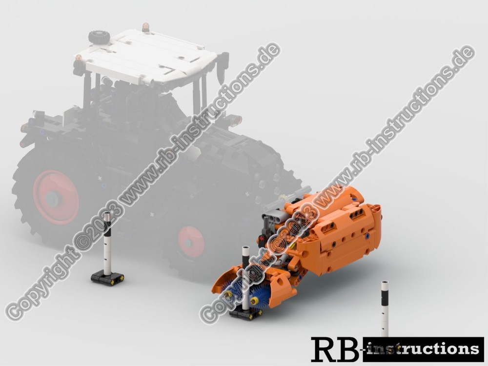 Lego Delineator washer with delineator for Claas Xerion 5000, Fastrac or other tractors (Leitpfostenwaschgerät)