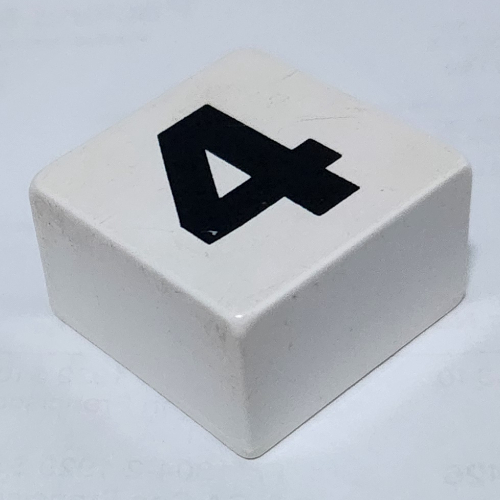 Lego Duplo Tile 2 x 2 x 1 with '4' Print