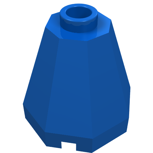 Lego Cone 2 x 2 x 1 2/3 Octagonal, Open Stud / Blue