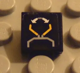 Tile 1 x 1 with Crane and Arrows Pattern (Sticker) - Set 8479